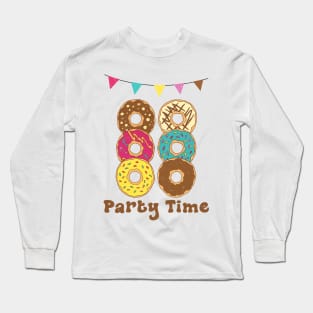 Donut Party Time Long Sleeve T-Shirt